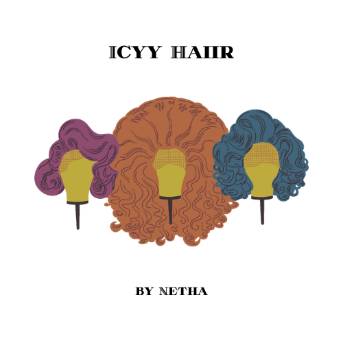 logo icyy hair fond blanc et texte